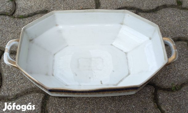 Aranyozott szélű köretes, kínáló tál M.Z. Austria