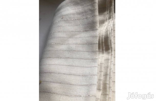 Aranyszállal átszőtt tiszta pamut minőségi méterárú tört fehér szín4 m