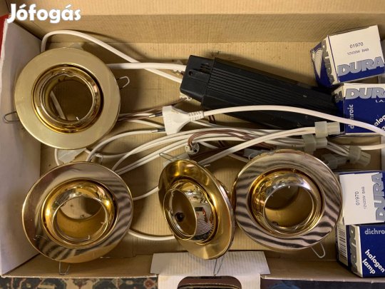 Aranyszínű halogén spot lámpa set, készlet 4x20 Watt