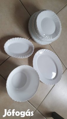 Arcopal 20 részes tányér szett, húsos tálaló, nagy mély tál