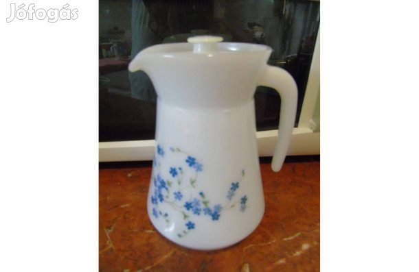Arcopal kék virágos nefelejcs mintás jénai kancsó tetővel 1 literes