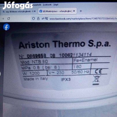 Ariston 100 literes villanybojler eladő