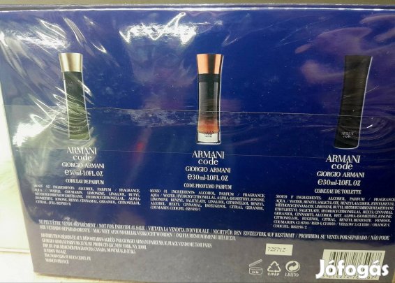 Armani code férfi parfüm szett 3*30 ml új
