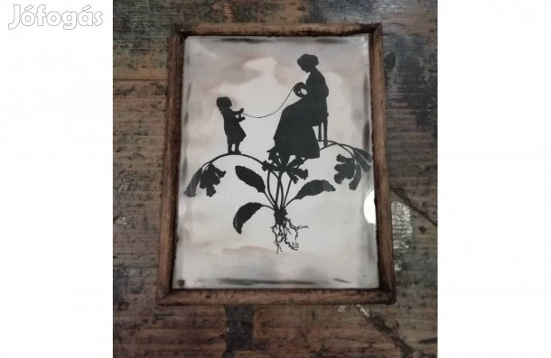 Árnykép, vagy árnykép stílusú nyomat, jelzett a 19. század végéről