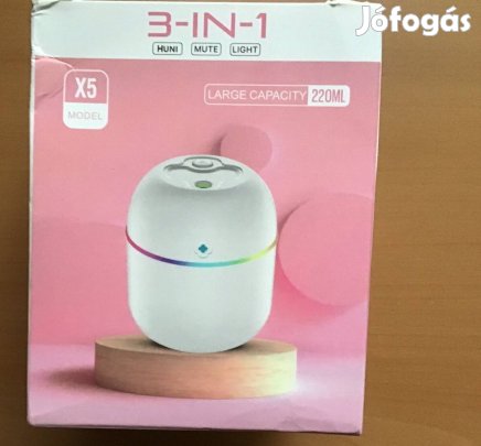 Aromaterápiás párásító színes környezeti világítással, USB