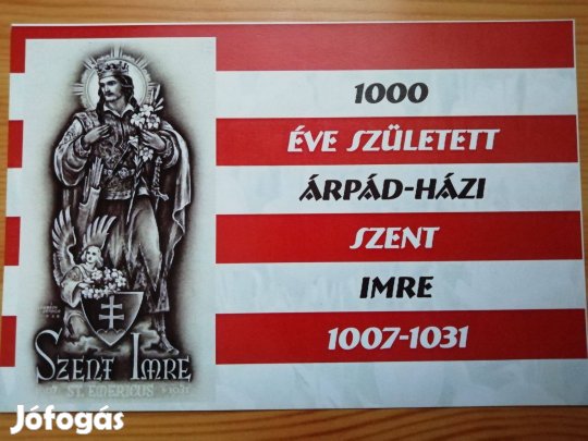 Árpádházi Szent Imre emlékív ritka db sorszámozott