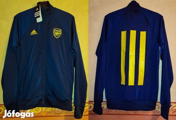 Arsenal eredeti adidas címkés cipzáras sötétkék sárga felső (M-es)
