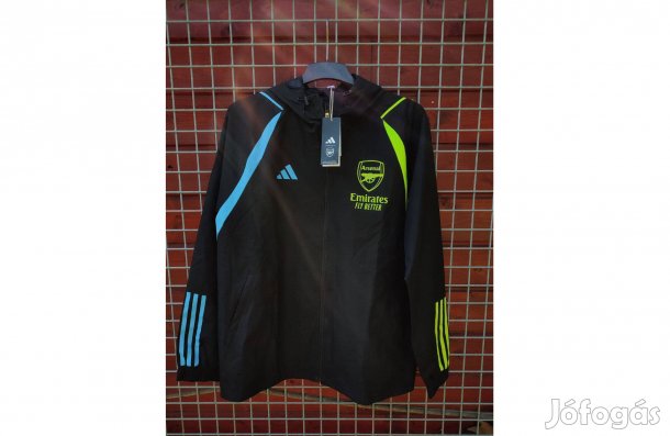 Arsenal eredeti adidas kapucnis cipzáras fekete dzseki (M)