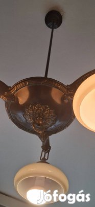 Art Deco Csillár;1920-1930 as évekből, réz csillár,,,Tökéletes állapot