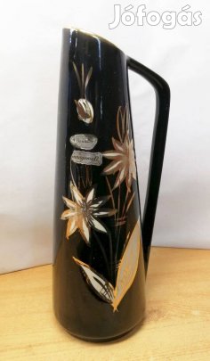 Art Deco füles váza dúsan aranyozva virágokkal Foreing Scheurich 1950-