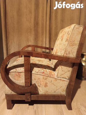 Art Deco hajlított karfás fotel eladó