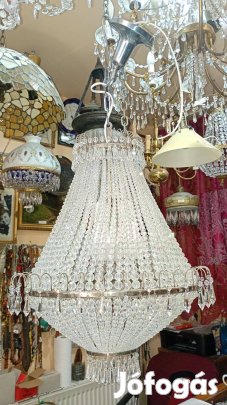 Art Deco kristály kosaras csillár