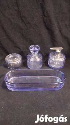 Art Deco üveg fürdőszobai készlet