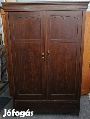 Art deco Antik régi fenyő gardrób ruhás szekrény paraszt bútor