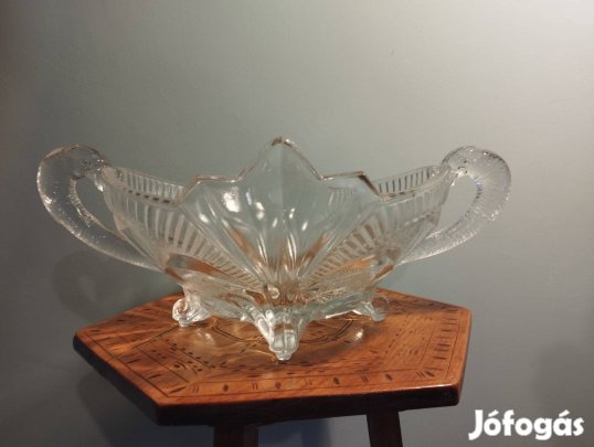 Art deco Brockwitz üveg gyümölcstál,asztalközép