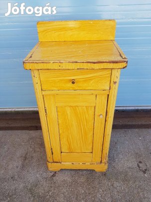 Art deco antik fenyő éjjeli szekrény