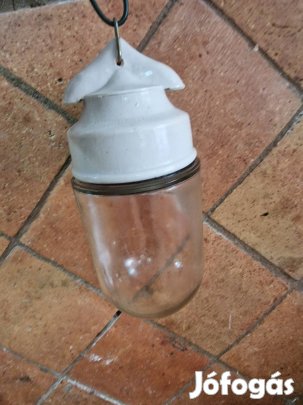 Art-deco dizájn függő lámpa régi porcelán logos lámpa