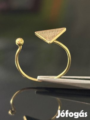 Art-deco ezüst gyűrű, aranyozott (Marcha)