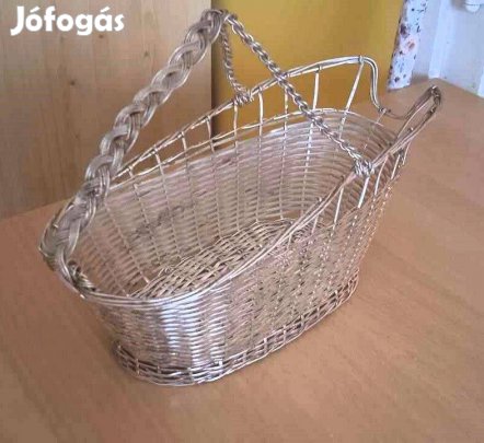 Art deco fonott fém bortartó/kiöntő kosár