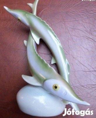 Art deco hal szobor kézi festés Hollóházi porcelán