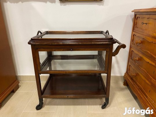 Art deco levehető tálcás zsúrkocsi