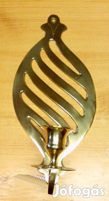 Artdeco fali gyertyatartó polírozott rézből, hangulatvilágításnak, fol