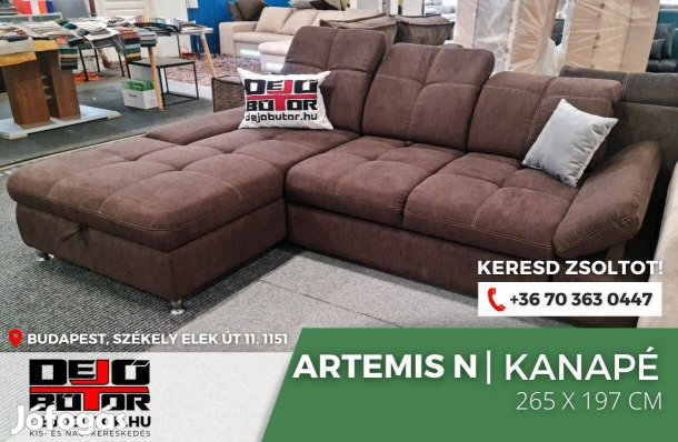 Artemis II sarok kanapé bútor ülőgarnitúra 265x197 cm bronz