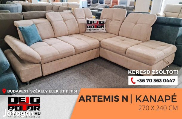 Artemis II sarok kanapé bútor ülőgarnitúra 270x240 cm bézs ágyazható