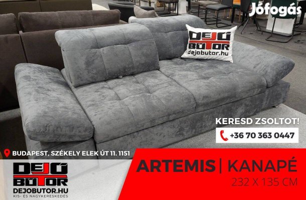 Artemis XL kanapé bútor ülőgarnitúra grey 232x135 cm ágyazható