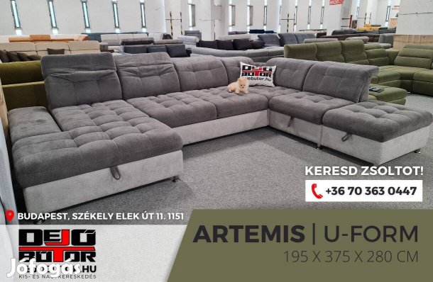 Artemis relax kanapé ülőgarnitúra 195x375x280 cm ágyazható ualak grey