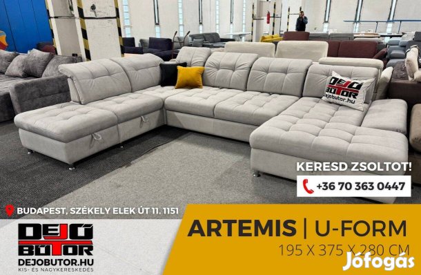 Artemis relax kanapé ülőgarnitúra 195x375x280 cm ágyazható ualak natúr