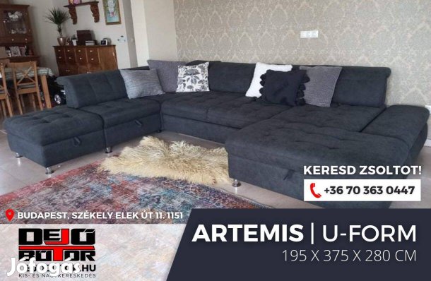 Artemis sarok kanapé bútor ülőgarnitúra 195x375x277 cm ualak kék