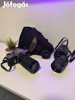 Asahi Pentax Spotmatic F fényképezőgép szett + Tokina és Beroflex Obj