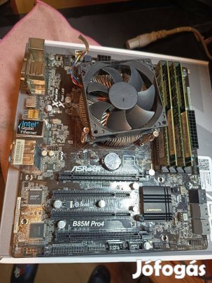 Asrock B85M Pro 4 + G3220 + 8Gb DDR3 + hűtés, félkonfig s1150