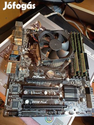Asrock B85M Pro 4 alaplap + G3220 + 8Gb DDR3 + hűtés, félkonfig