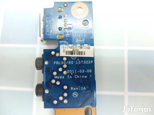 Asus A53 K53 X53 laptop USB port audio jack panel LS7322P