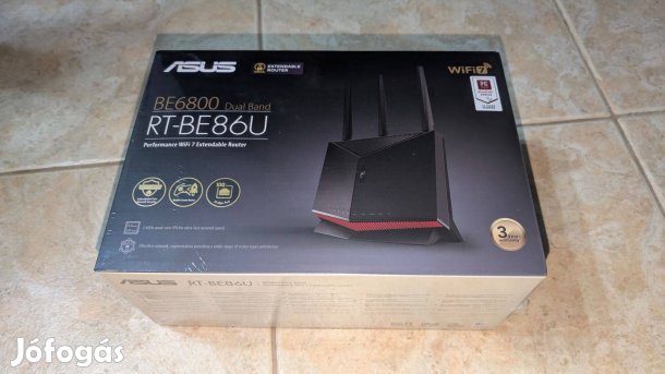 Asus RT-BE86U WiFi 7 BE6800 Router Bontatlan, Fóliás, Garanciális