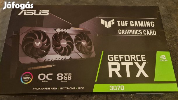 Asus Tuf Gaming Geforce Rtx 3070 8GB Gddr6256bit Gamingled Videokártya