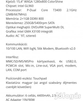 Asus laptop töltővel 