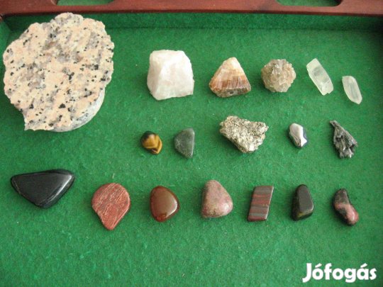 Ásvány és Féldrágakő Gyűjtemény 18 db-os, eladó