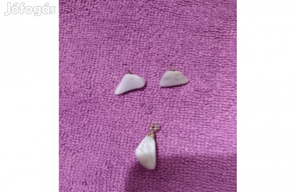 Ásvány fülbevaló és medál szett 2 cm - Új