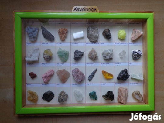 Ásvány gyűjtemény (32 darabos) zöld