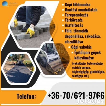 Aszfaltozás térkövezés bontás