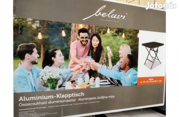 Asztal Kertbe Terszra Új Összehajtható Stabil Nem Rozsdásodó Fém-ALU