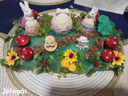 Asztaldísz fa szeleten