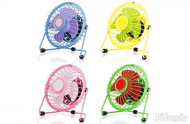 Asztali USB 5" ventilátor állítható dőlésszög fém váz műanyag lapátok