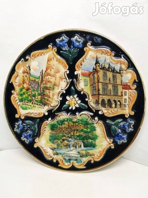 Asztali, fali dísztányér Luxembourg. Echternach nevezetességeivel