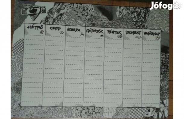 Asztali heti naptár, asztali alátét, könyöklő