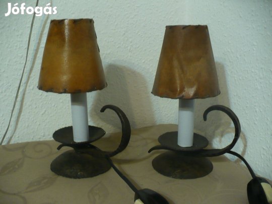 Asztali kovácsoltvas retro lámpa pár