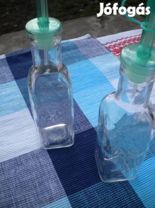 Asztali olaj / ecet üveg palackok szögletes
